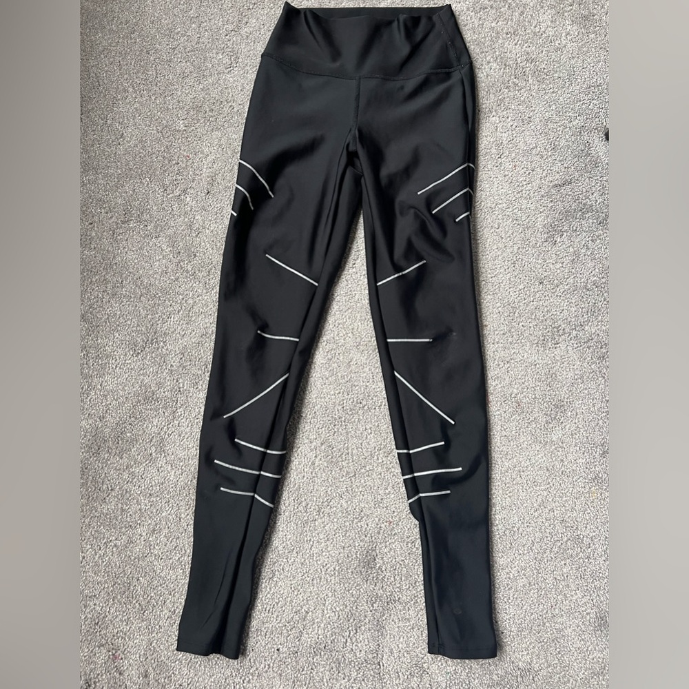 Black Leggings with White Stripes